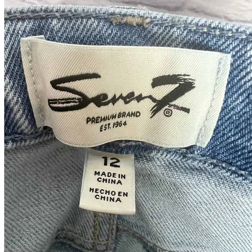 Seven7 Women's 12 Y2K Minimalist Staple‎ Soft Norm Loose Straight Denim Jeans